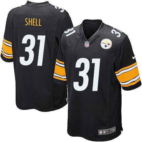 Men Pittsburgh Steelers #31 Shell Nike Black Game Player NFL Jersey->pittsburgh steelers->NFL Jersey